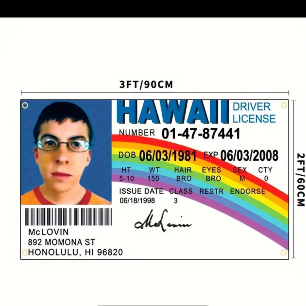 Superbad Mclovin ID Flag Wall Decoration